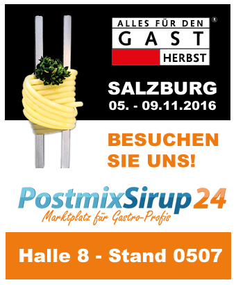 Herbst Gast Messe Salzburg mit PostmixSirup24 Halle 8 am Stand 0507